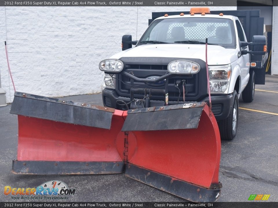 2012 Ford F350 Super Duty XL Regular Cab 4x4 Plow Truck Oxford White / Steel Photo #4