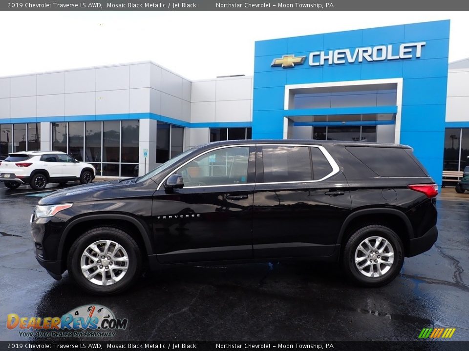 2019 Chevrolet Traverse LS AWD Mosaic Black Metallic / Jet Black Photo #3