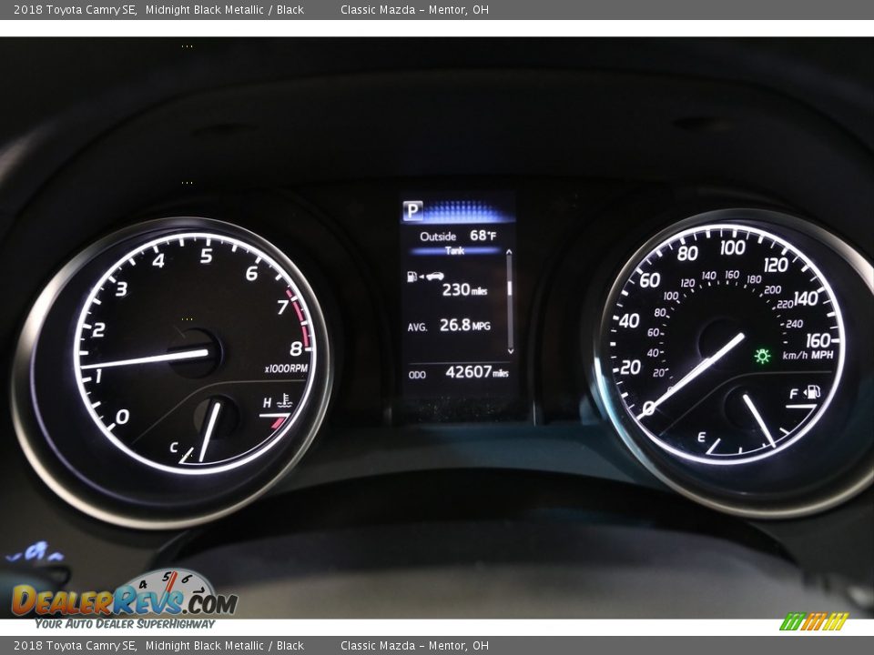 2018 Toyota Camry SE Midnight Black Metallic / Black Photo #8