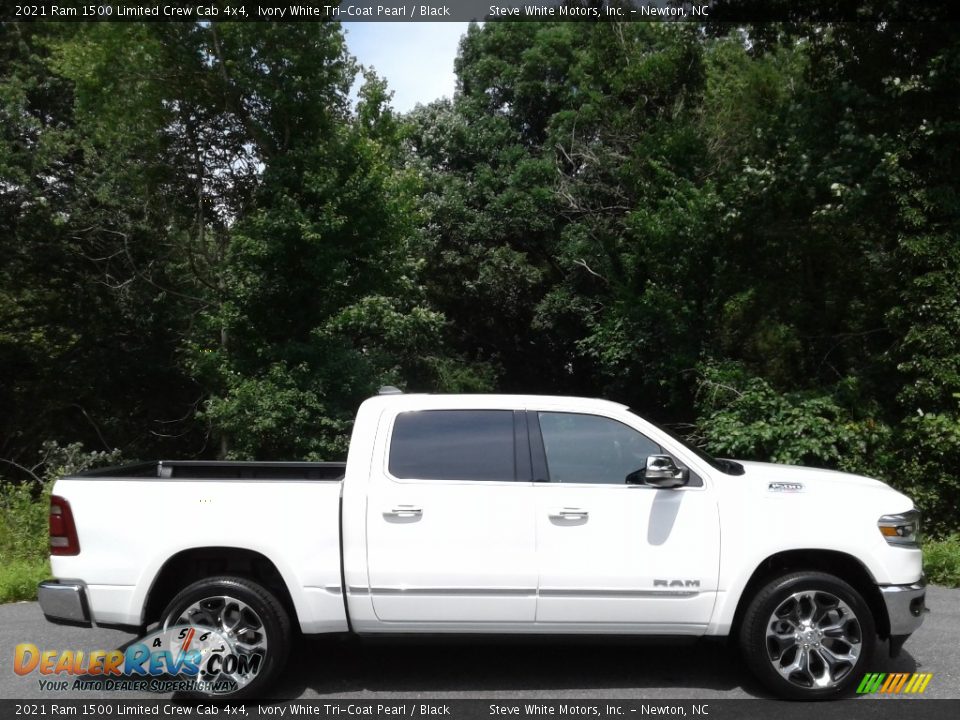 2021 Ram 1500 Limited Crew Cab 4x4 Ivory White Tri-Coat Pearl / Black Photo #6