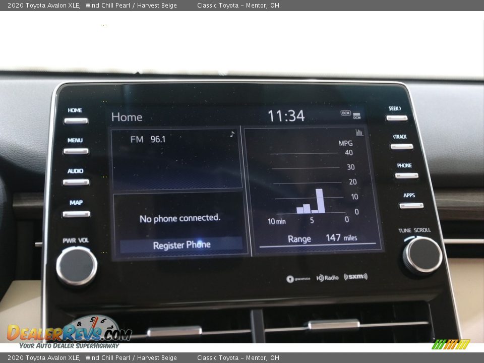 2020 Toyota Avalon XLE Wind Chill Pearl / Harvest Beige Photo #10