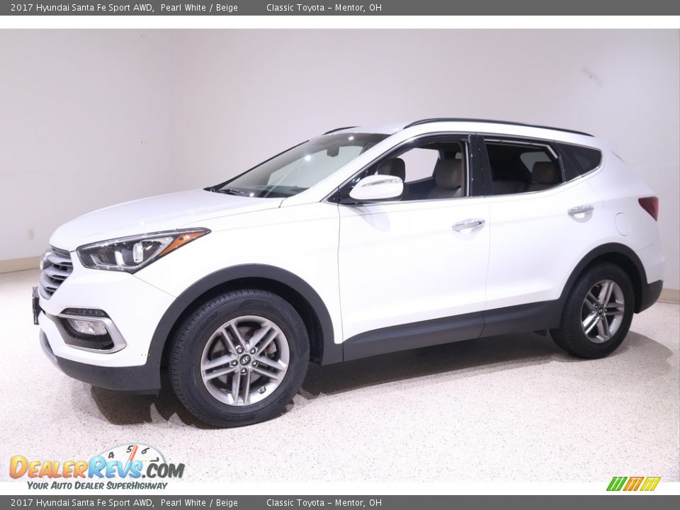 2017 Hyundai Santa Fe Sport AWD Pearl White / Beige Photo #3