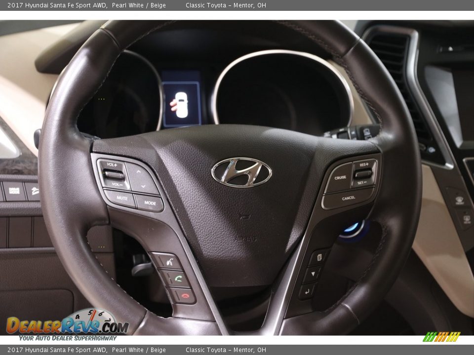 2017 Hyundai Santa Fe Sport AWD Pearl White / Beige Photo #7