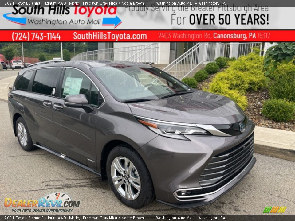 2021 Toyota Sienna Platinum AWD Hybrid Predawn Gray Mica / Noble Brown Photo #1