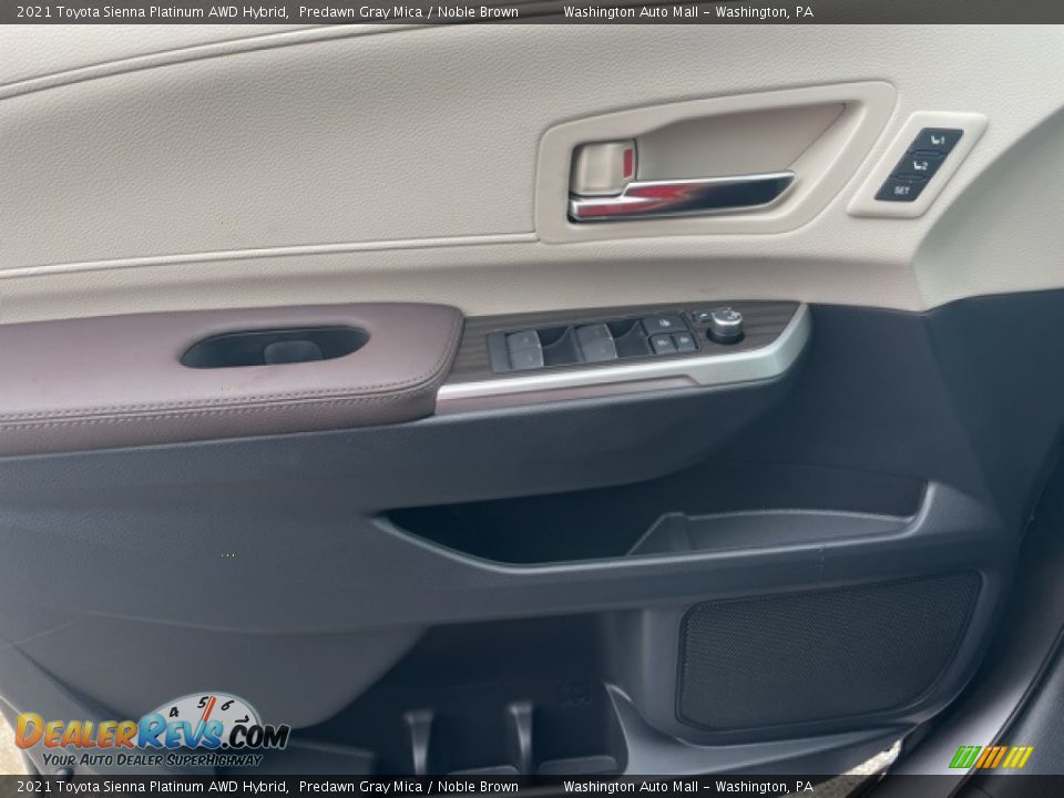Door Panel of 2021 Toyota Sienna Platinum AWD Hybrid Photo #27