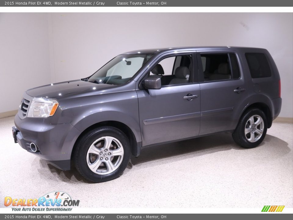2015 Honda Pilot EX 4WD Modern Steel Metallic / Gray Photo #3