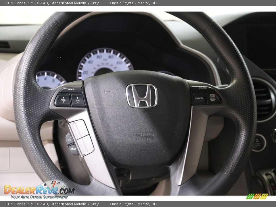 2015 Honda Pilot EX 4WD Modern Steel Metallic / Gray Photo #7