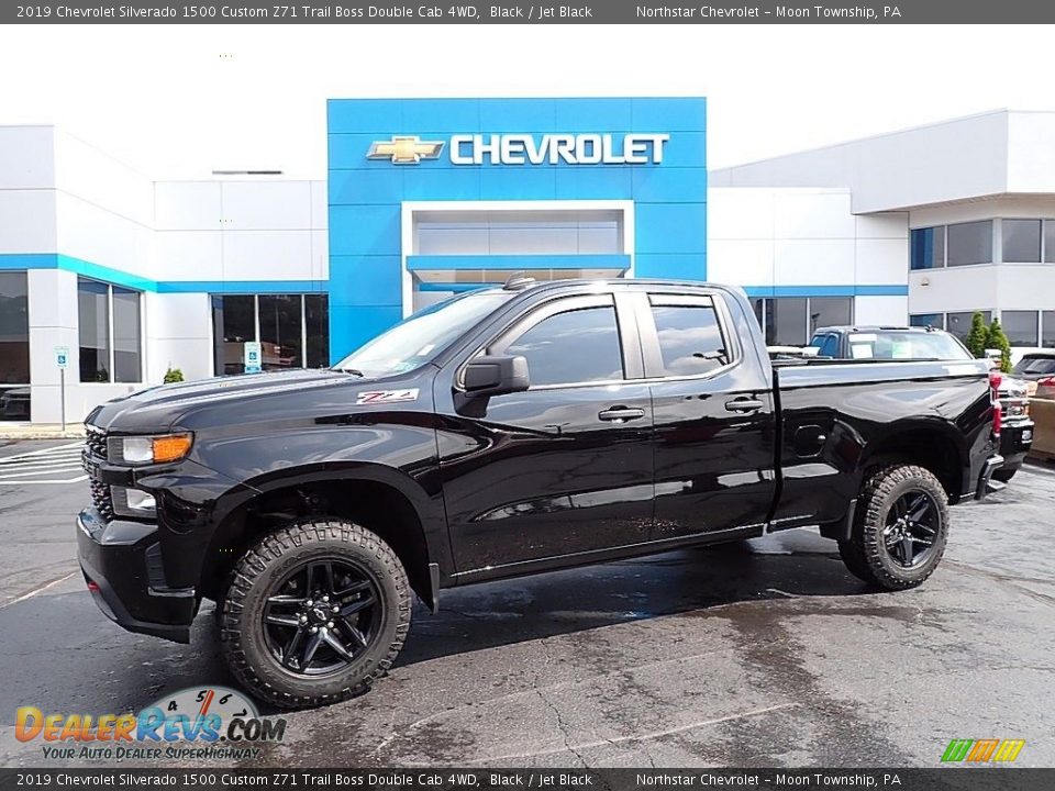 2019 Chevrolet Silverado 1500 Custom Z71 Trail Boss Double Cab 4WD Black / Jet Black Photo #1