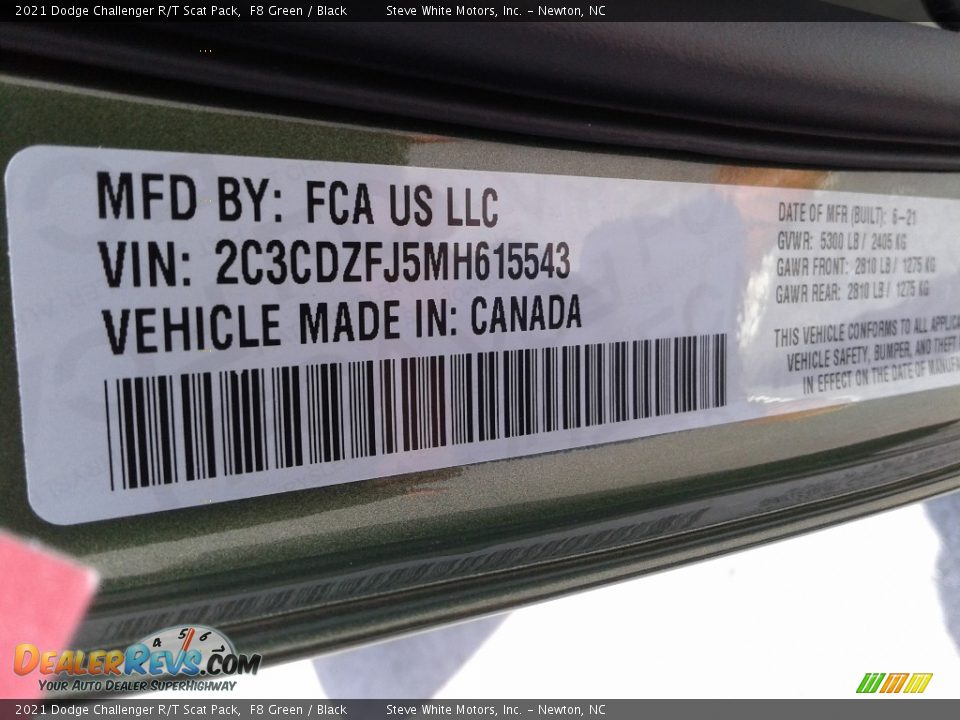 2021 Dodge Challenger R/T Scat Pack F8 Green / Black Photo #28
