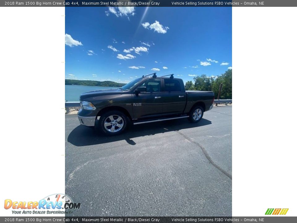 2018 Ram 1500 Big Horn Crew Cab 4x4 Maximum Steel Metallic / Black/Diesel Gray Photo #2