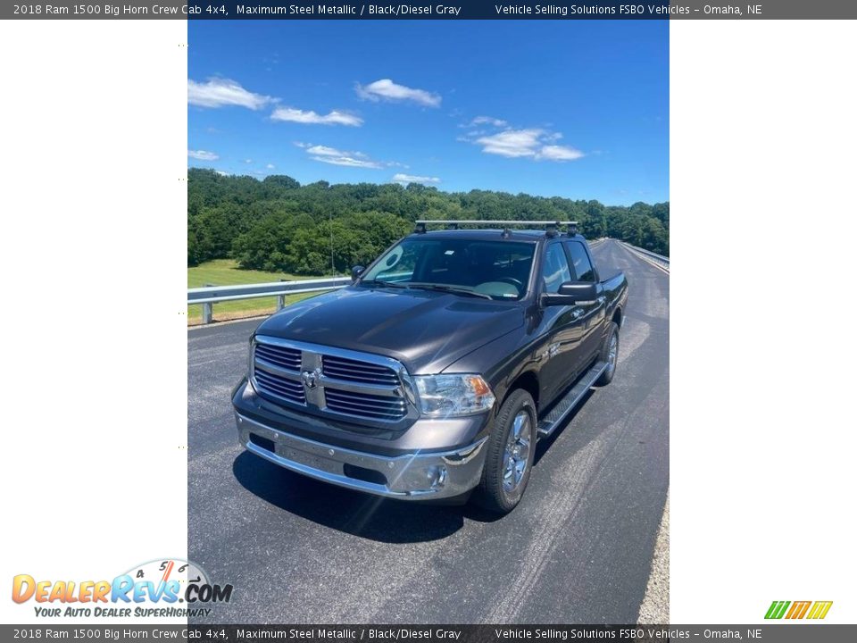 2018 Ram 1500 Big Horn Crew Cab 4x4 Maximum Steel Metallic / Black/Diesel Gray Photo #4