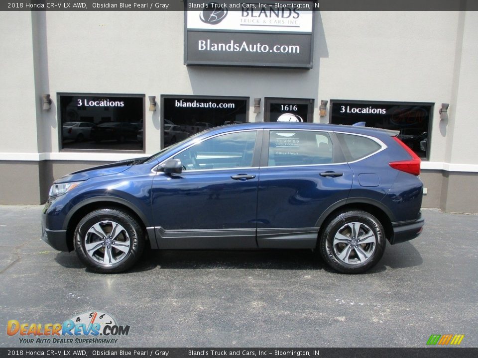 2018 Honda CR-V LX AWD Obsidian Blue Pearl / Gray Photo #1