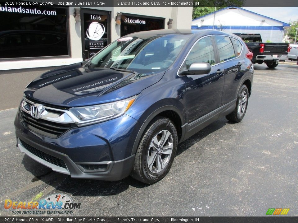 2018 Honda CR-V LX AWD Obsidian Blue Pearl / Gray Photo #2