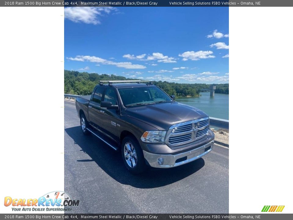 2018 Ram 1500 Big Horn Crew Cab 4x4 Maximum Steel Metallic / Black/Diesel Gray Photo #22