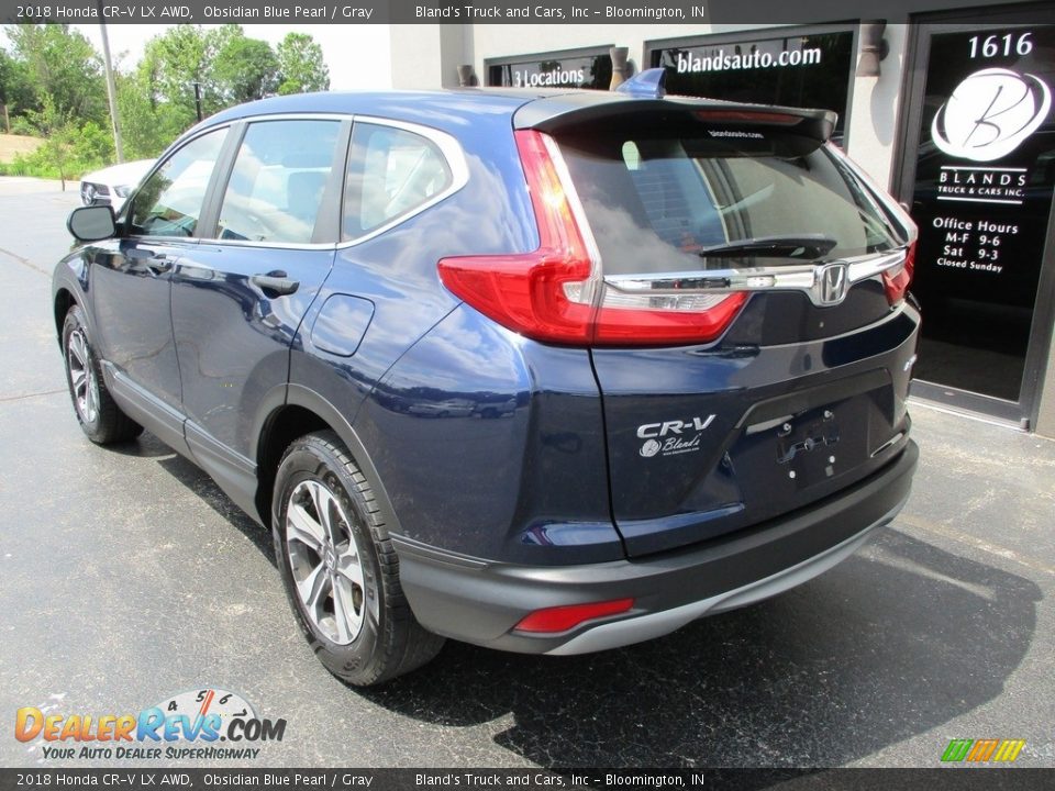 2018 Honda CR-V LX AWD Obsidian Blue Pearl / Gray Photo #3