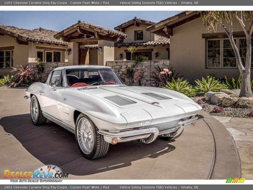 1963 Chevrolet Corvette Sting Ray Coupe Custom Pearl White / Red Photo #1