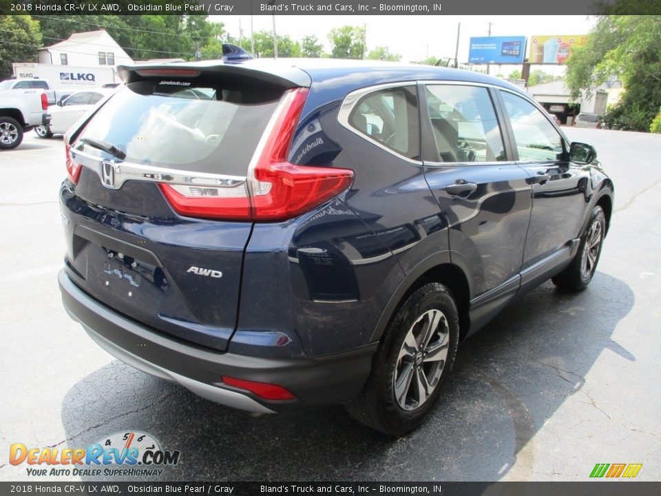 2018 Honda CR-V LX AWD Obsidian Blue Pearl / Gray Photo #4