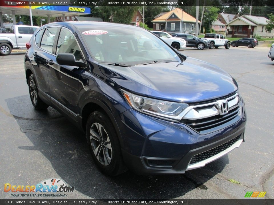 2018 Honda CR-V LX AWD Obsidian Blue Pearl / Gray Photo #5