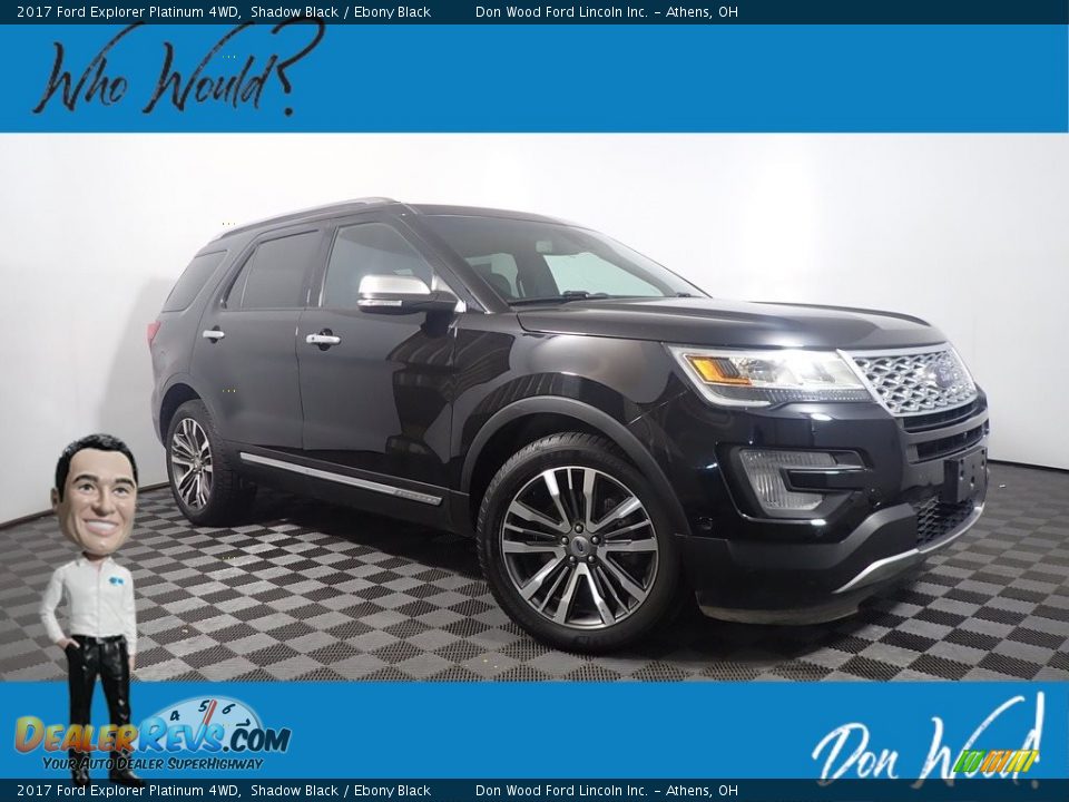 2017 Ford Explorer Platinum 4WD Shadow Black / Ebony Black Photo #1