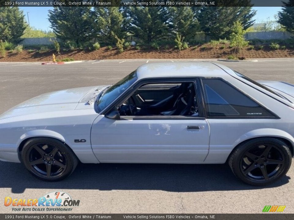 1991 Ford Mustang LX 5.0 Coupe Oxford White / Titanium Photo #2