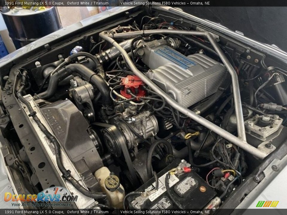 1991 Ford Mustang LX 5.0 Coupe Oxford White / Titanium Photo #5