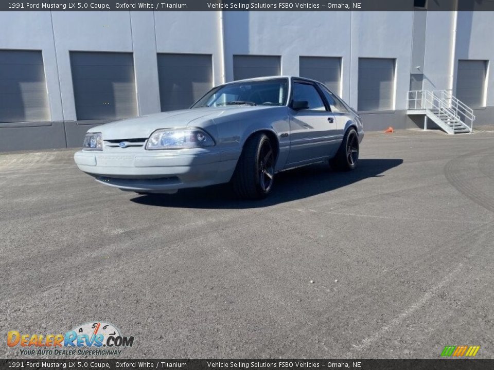 1991 Ford Mustang LX 5.0 Coupe Oxford White / Titanium Photo #6