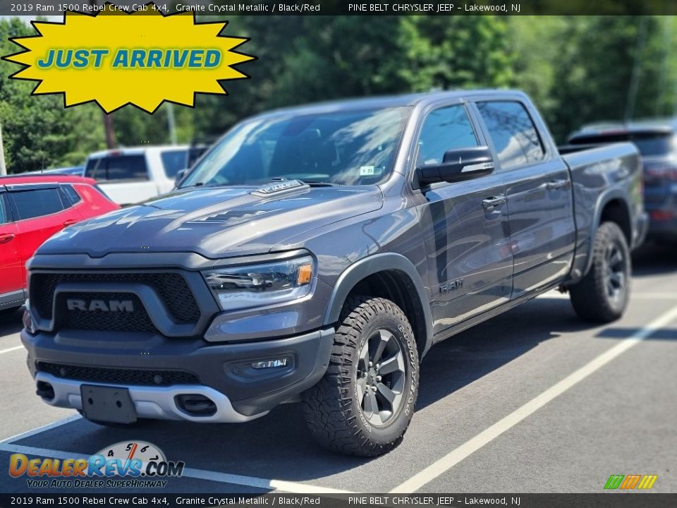 2019 Ram 1500 Rebel Crew Cab 4x4 Granite Crystal Metallic / Black/Red Photo #1