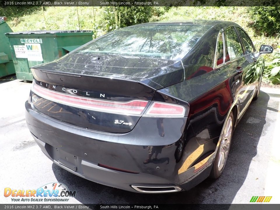 2016 Lincoln MKZ 3.7 AWD Black Velvet / Ebony Photo #4