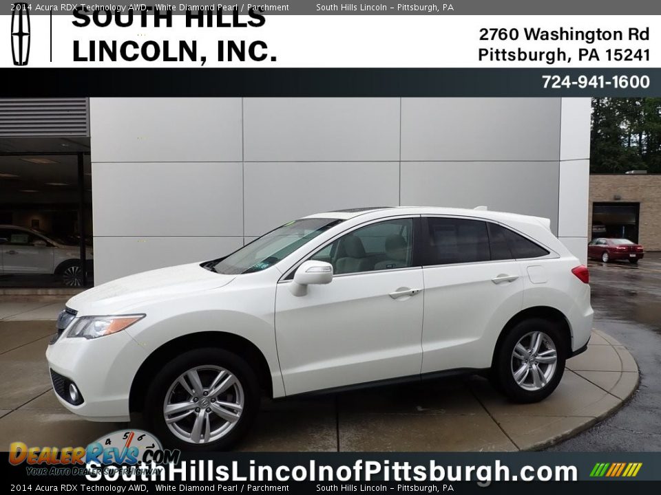 2014 Acura RDX Technology AWD White Diamond Pearl / Parchment Photo #1