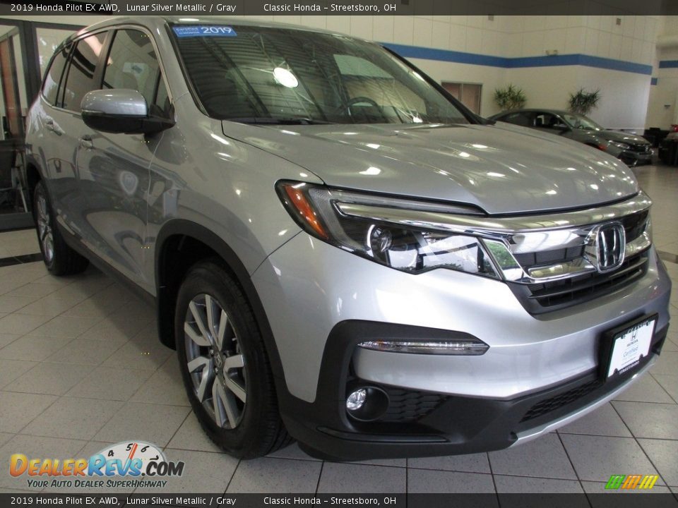 2019 Honda Pilot EX AWD Lunar Silver Metallic / Gray Photo #3