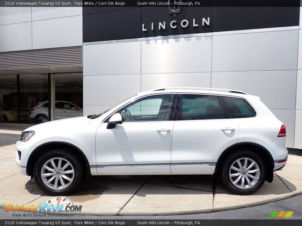 2016 Volkswagen Touareg V6 Sport Pure White / Corn Silk Beige Photo #2