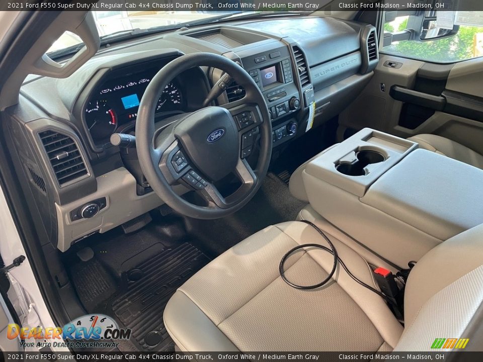 Medium Earth Gray Interior - 2021 Ford F550 Super Duty XL Regular Cab 4x4 Chassis Dump Truck Photo #15