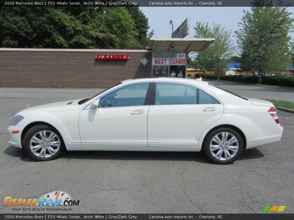 2009 Mercedes-Benz S 550 4Matic Sedan Arctic White / Grey/Dark Grey Photo #7