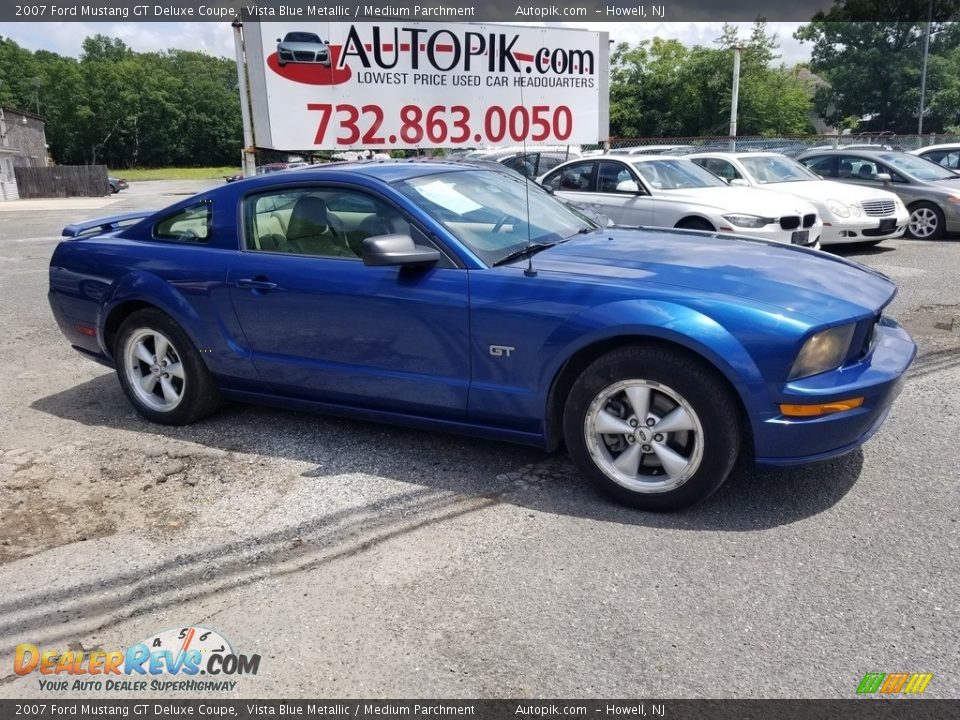 2007 Ford Mustang GT Deluxe Coupe Vista Blue Metallic / Medium Parchment Photo #2