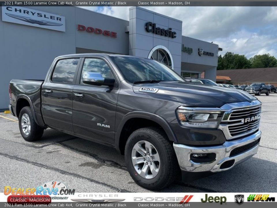 2021 Ram 1500 Laramie Crew Cab 4x4 Granite Crystal Metallic / Black Photo #1
