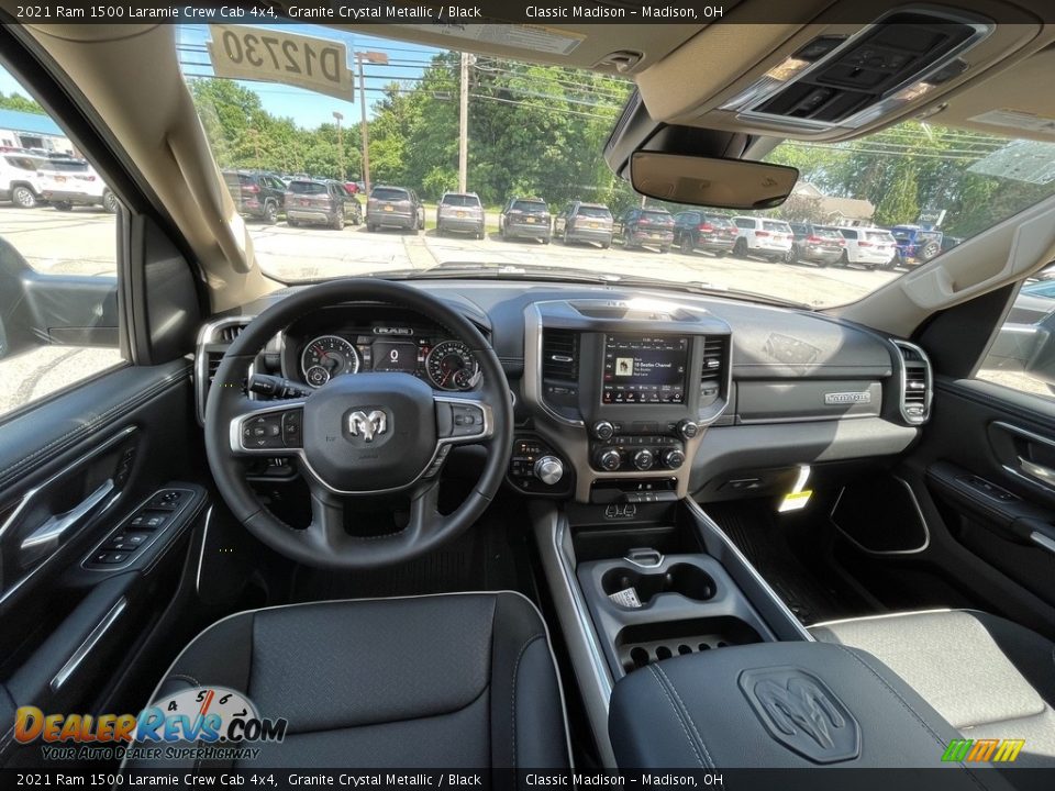 Black Interior - 2021 Ram 1500 Laramie Crew Cab 4x4 Photo #4