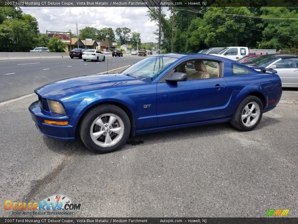 2007 Ford Mustang GT Deluxe Coupe Vista Blue Metallic / Medium Parchment Photo #7