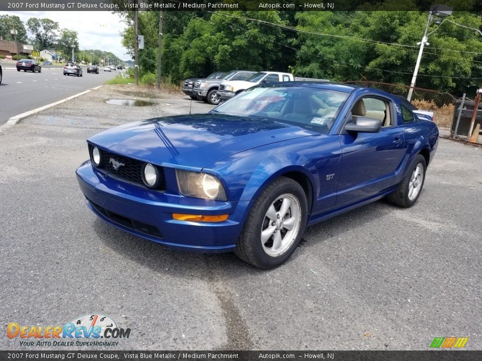 2007 Ford Mustang GT Deluxe Coupe Vista Blue Metallic / Medium Parchment Photo #8