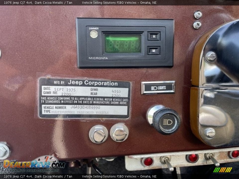 Controls of 1976 Jeep CJ7 4x4 Photo #6
