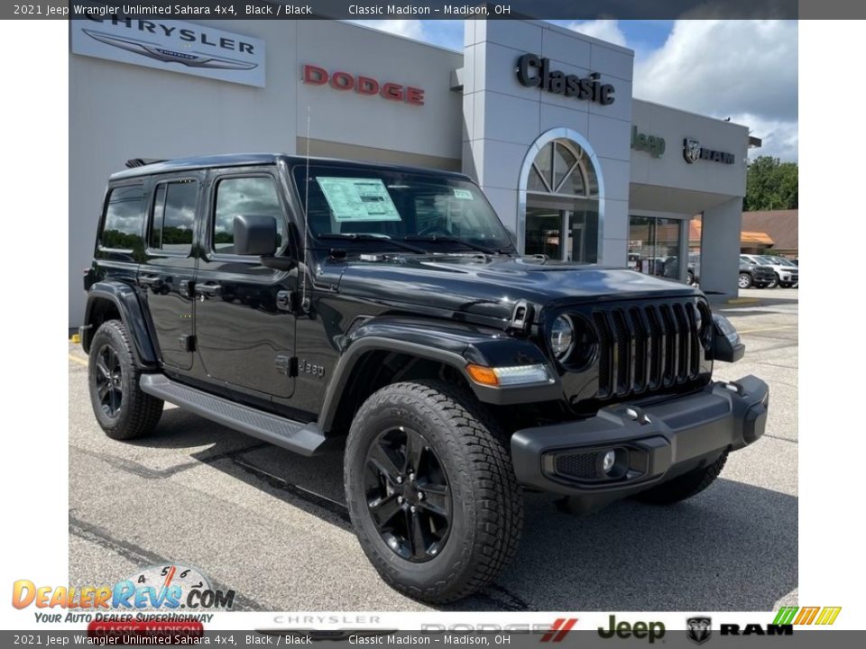 2021 Jeep Wrangler Unlimited Sahara 4x4 Black / Black Photo #1