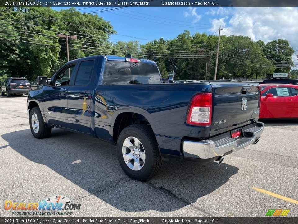 2021 Ram 1500 Big Horn Quad Cab 4x4 Patriot Blue Pearl / Diesel Gray/Black Photo #9