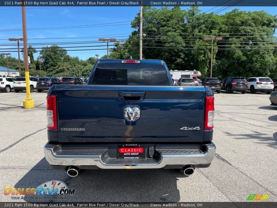 2021 Ram 1500 Big Horn Quad Cab 4x4 Patriot Blue Pearl / Diesel Gray/Black Photo #10