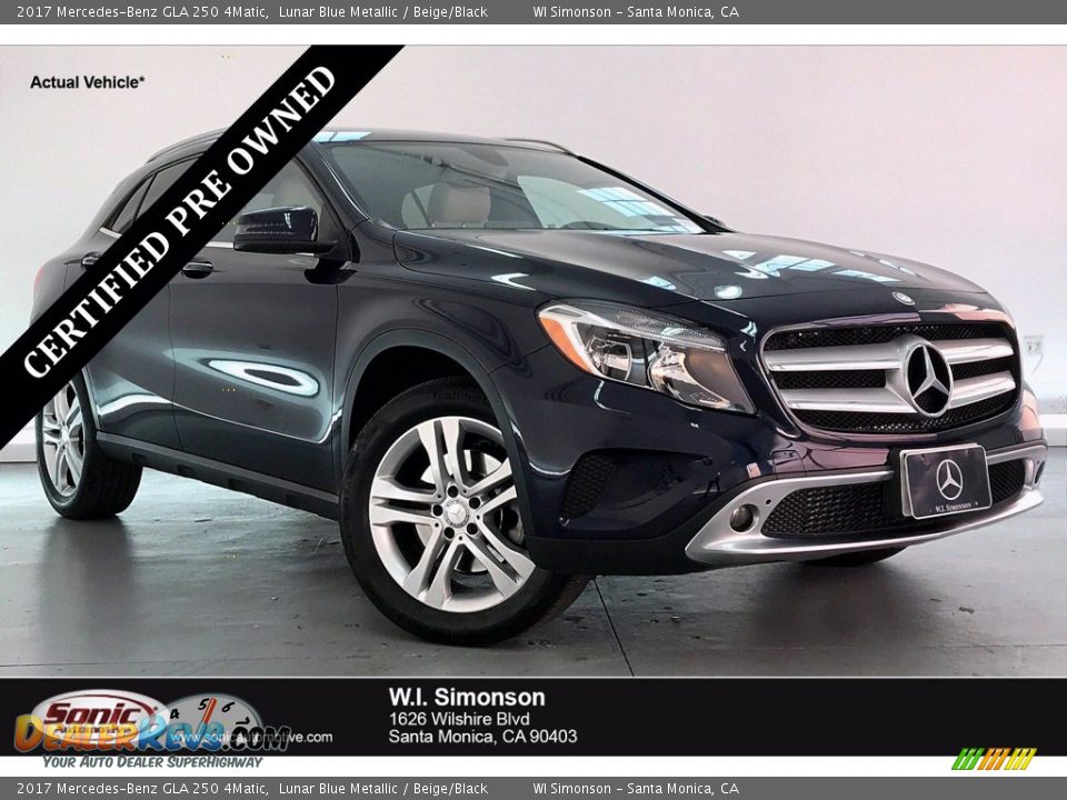 2017 Mercedes-Benz GLA 250 4Matic Lunar Blue Metallic / Beige/Black Photo #1