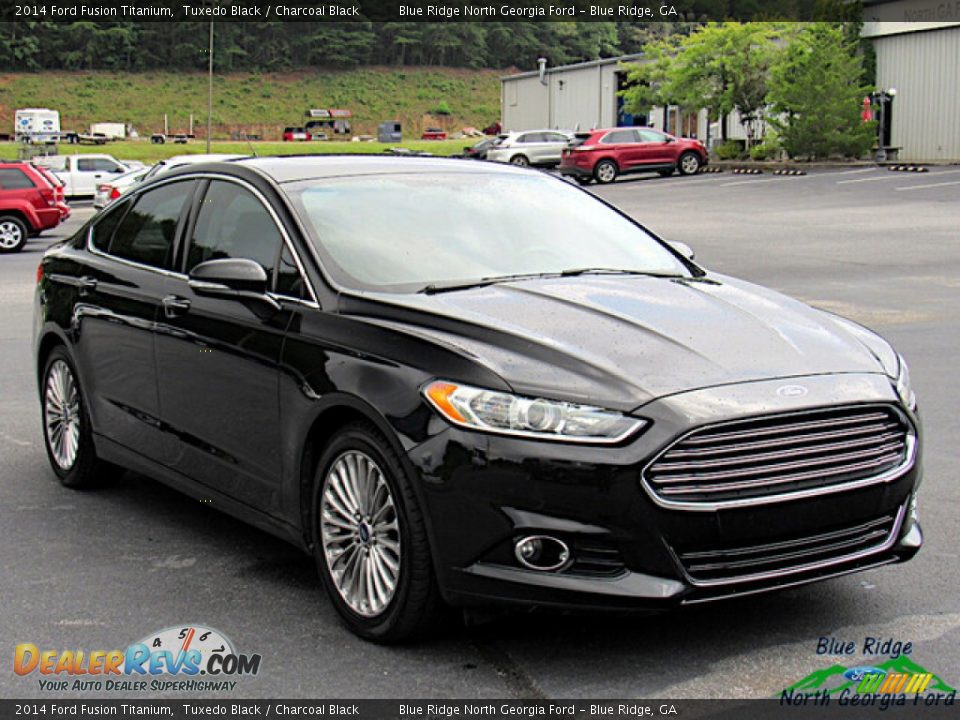 2014 Ford Fusion Titanium Tuxedo Black / Charcoal Black Photo #7