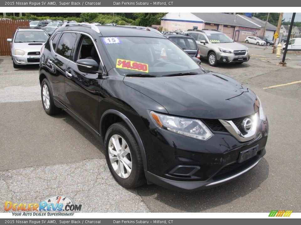 2015 Nissan Rogue SV AWD Super Black / Charcoal Photo #3