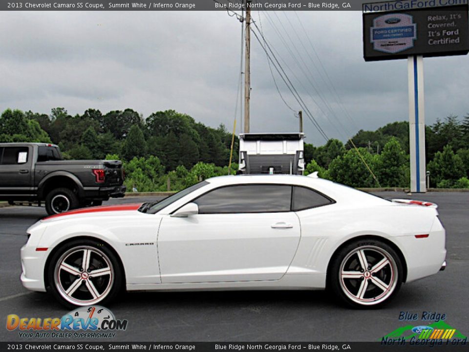 2013 Chevrolet Camaro SS Coupe Summit White / Inferno Orange Photo #2