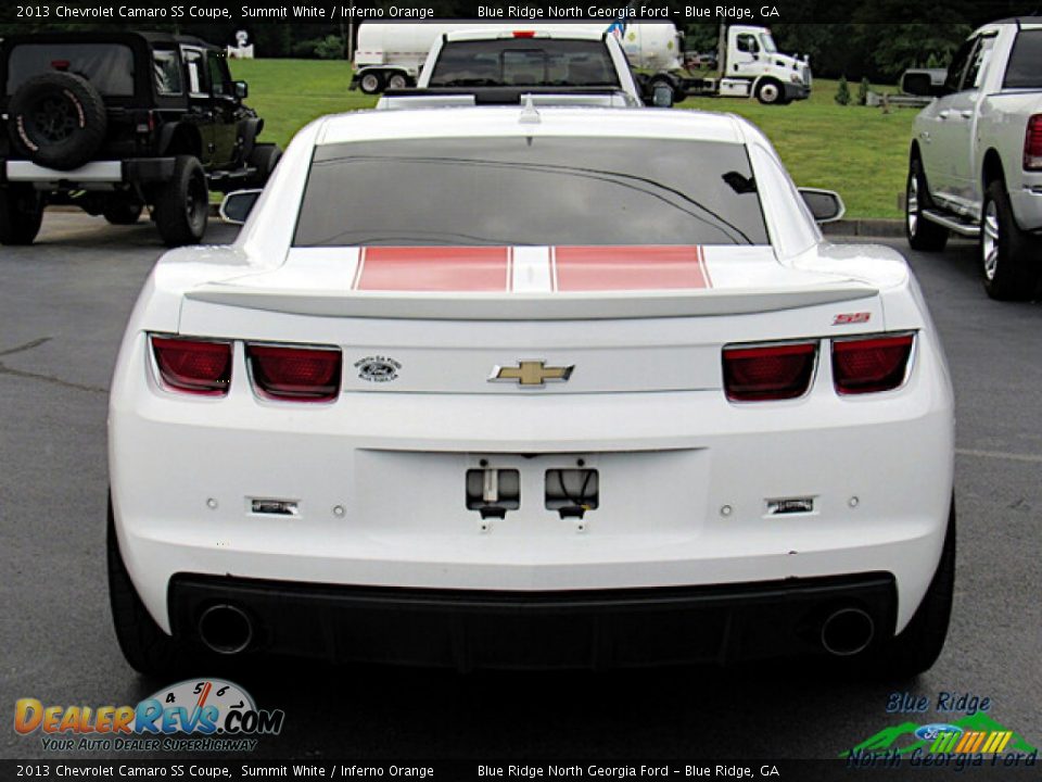 2013 Chevrolet Camaro SS Coupe Summit White / Inferno Orange Photo #4