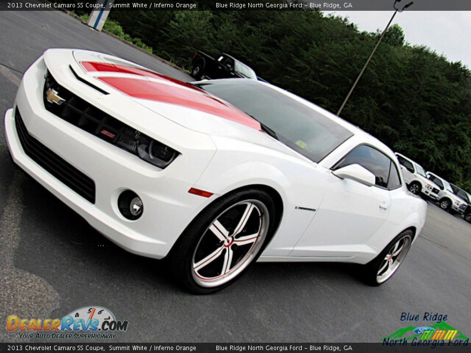 2013 Chevrolet Camaro SS Coupe Summit White / Inferno Orange Photo #24