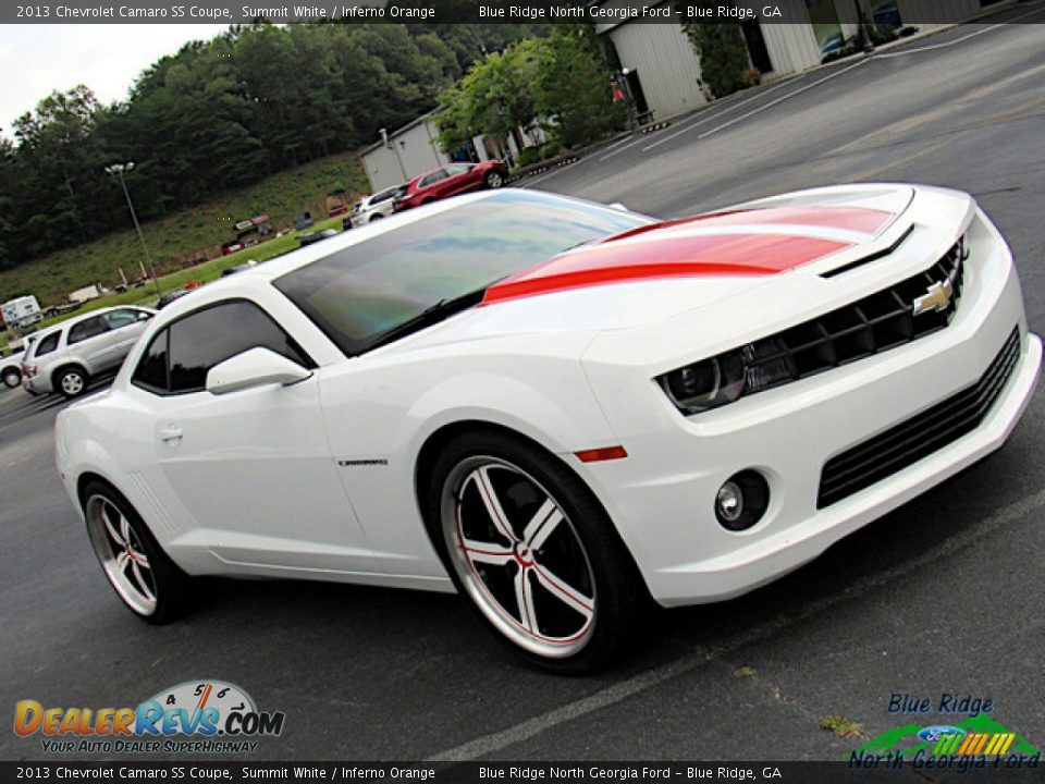 2013 Chevrolet Camaro SS Coupe Summit White / Inferno Orange Photo #25