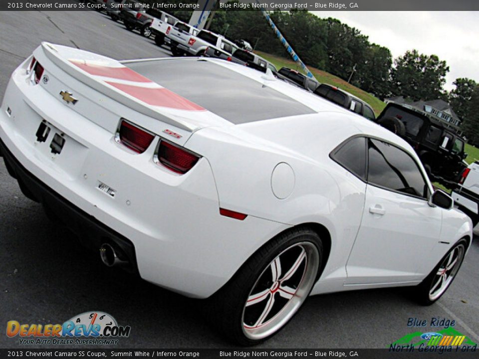 2013 Chevrolet Camaro SS Coupe Summit White / Inferno Orange Photo #26